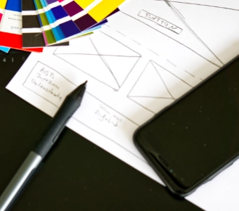 Digitaler Stift, Website-Planung, Farbfächer